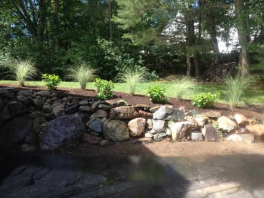 Reliable landscaper near Derry NH for a stone wall.