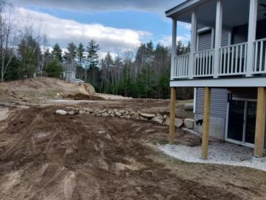 Reliable landscaper near Fremont NH for patio with retaining wall.