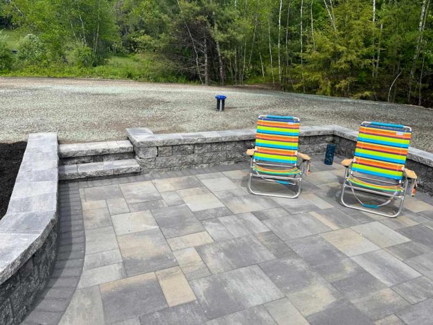 Reliable landscaper near Fremont NH for residential patio and wall install.