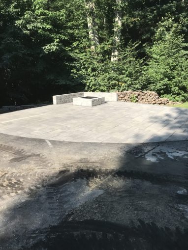 Hardscaping with Patio, Fire Pit, Seating Wall Installation