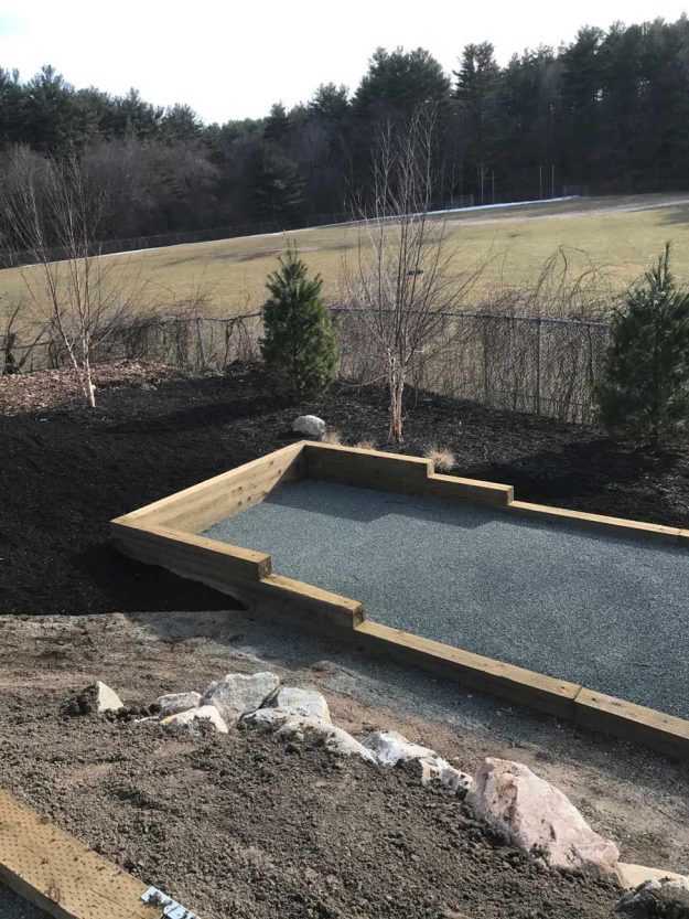 Reliable landscaper near Derry NH for bocce ball court.
