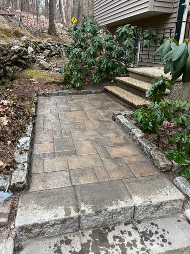 Reliable landscaper near Derry NH for residential walkway.