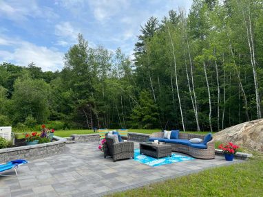 Reliable landscaper near Fremont NH for residential patio and wall installation.